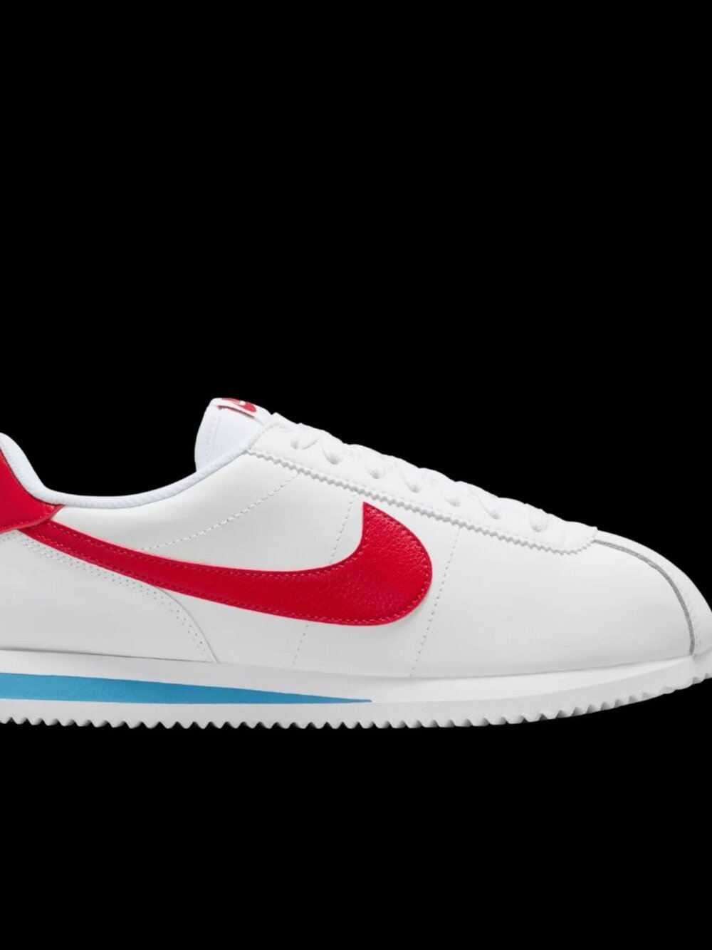 Women Size 6 - Nike Cortez Shoes (White/Varsity Blue/Varsity Red) ((NO LID))